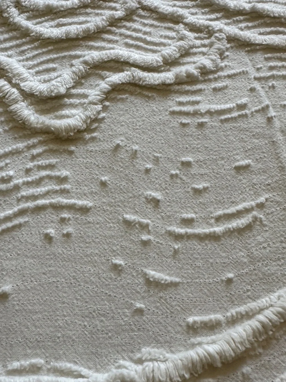 Vintage Chenille Bedspead White 74